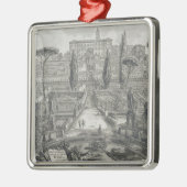De Villa d'Este in Tivoli (graving) Metalen Ornament (Links)
