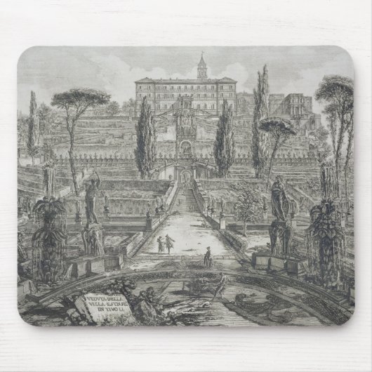 De Villa d'Este in Tivoli (graving) Muismat (Voorkant)