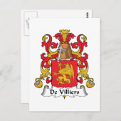 De Villiers Family Crest Briefkaart (Voorkant / Achterkant)