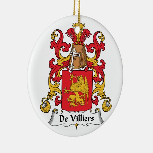De Villiers Family Crest Keramisch Ornament (Rechts)
