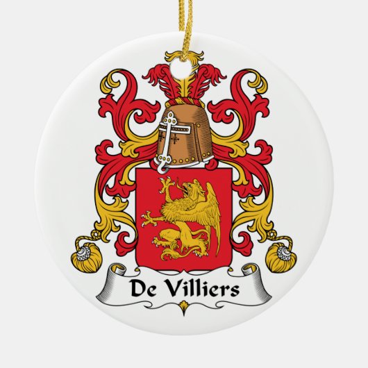 De Villiers Family Crest Keramisch Ornament (Voorkant)