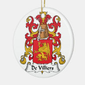 De Villiers Family Crest Keramisch Ornament (Links)