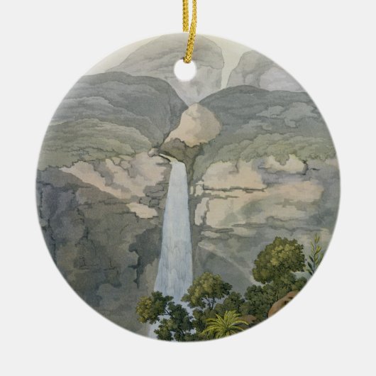 De Vinagre Waterfall, nabij de Puraci Volcano Keramisch Ornament (Voorkant)