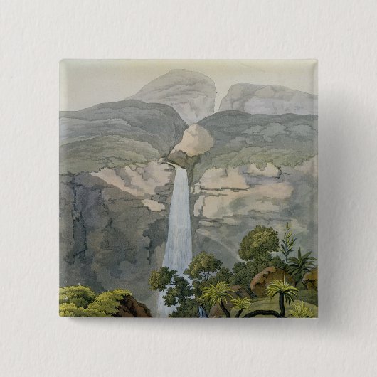 De Vinagre Waterfall, nabij de Puraci Volcano Vierkante Button 5,1 Cm (Voorkant)