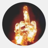 De vinger ronde sticker (Voorkant)