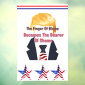 De vinger van de schuld Trump Window Cling Raamsticker (Vel 3)