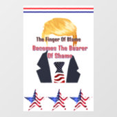 De vinger van de schuld Trump Window Cling Raamsticker (Vel)