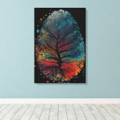 de vingerafdruk van de veer van de boom, canvas afdruk (Insitu (Houten vloer))