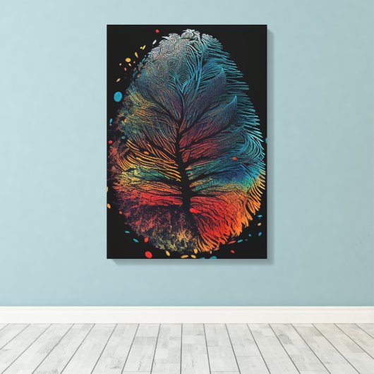 de vingerafdruk van de veer van de boom, canvas afdruk (Insitu (Houten vloer))