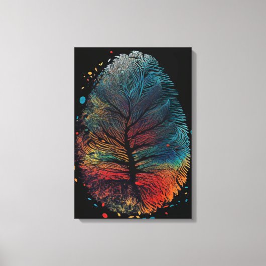 de vingerafdruk van de veer van de boom, canvas afdruk (Voorkant)
