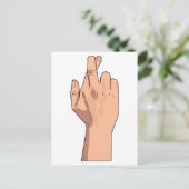 De vingers Gekruiste Tekens & de Gebaren van de Briefkaart (Staand voorkant)