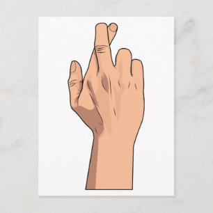 De vingers Gekruiste Tekens & de Gebaren van de Briefkaart