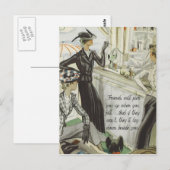De vintage Advertentie van de Mode:  Vriendschap Briefkaart (Voorkant / Achterkant)
