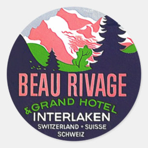 De vintage Alp van Interlaken Zwitserland van de Ronde Sticker