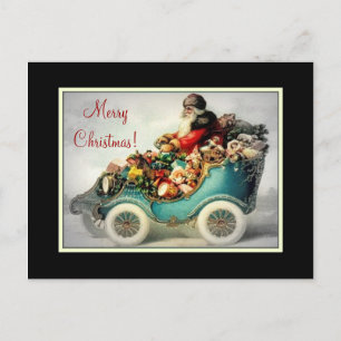 De vintage Ar van de Auto van de Kerstman - Feestdagenkaart