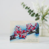 De vintage Babys van Kerstmis op Slee Feestdagenkaart (Staand voorkant)