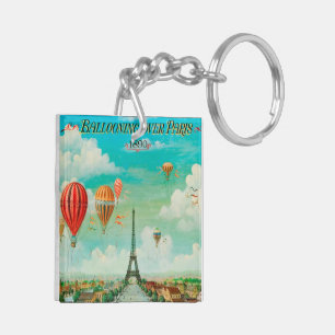 De vintage ballons van PixDezines over Parijs Sleutelhanger