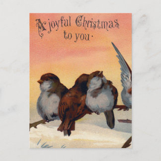 De vintage Blije Vogels van Kerstmis Feestdagenkaart