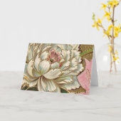 De vintage Bloem van de Pioen Kaart (Gele Bloem)