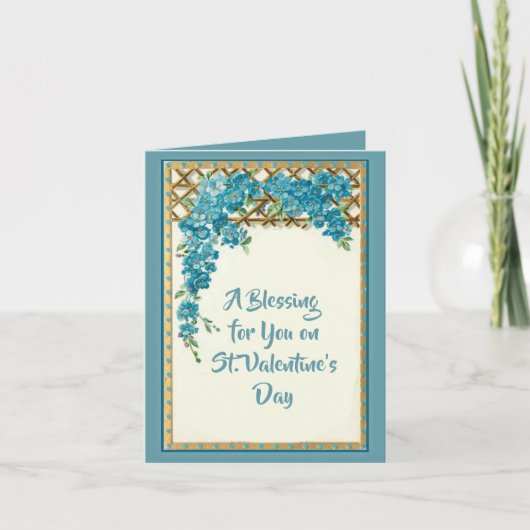 De vintage BloemenKaart van de Valentijnsdag Feestdagen Kaart (Voorkant)