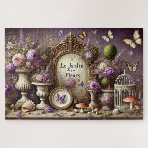 De Vintage Bloemtuin Vlinder Bloemen Legpuzzel