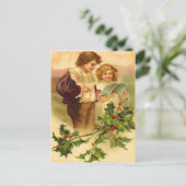 De vintage Briefkaarten van Kerstmis van de Hulst (Staand voorkant)