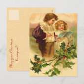 De vintage Briefkaarten van Kerstmis van de Hulst (Voorkant / Achterkant)