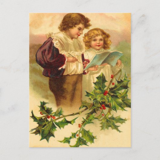 De vintage Briefkaarten van Kerstmis van de Hulst (Voorkant)