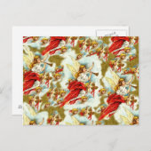 De vintage Christelijke Engelen & de cherubijnen Feestdagenkaart (Voorkant / Achterkant)