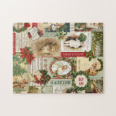 DE VINTAGE COLLAGE VAN KERSTMIS LEGPUZZEL (Horizontaal)