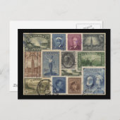 De vintage Collage van Zegels Briefkaart (Voorkant / Achterkant)