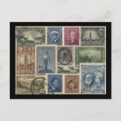 De vintage Collage van Zegels Briefkaart (Voorkant)