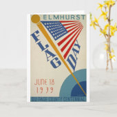 De vintage Dag van de Vlag Kaart (Gele Bloem)