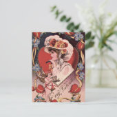 De vintage Dame van Valentijn Feestdagenkaart (Staand voorkant)