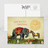 De vintage Dieren van Valentijn in Liefde Feestdagenkaart (Voorkant / Achterkant)