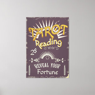 De vintage druk van de Lezer van het tarot Canvas Afdruk