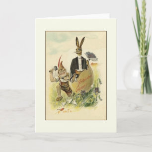 De vintage Duitse Kaart van Fröhliche Ostern Pasen