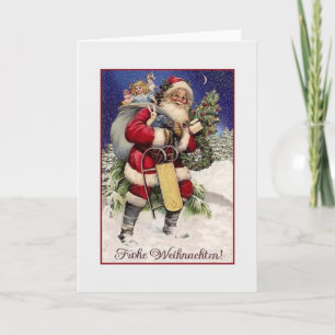 De vintage Duitse Kerstkaart van Frohe Weihnachten Feestdagen Kaart