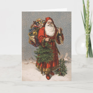 De vintage Duitse Kerstkaarten van de Kerstman Feestdagen Kaart