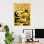 De Vintage Edison Concert Phonograph Advert Poster (Thuiskantoor)