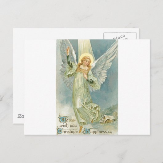 De vintage Engel van Kerstmis Feestdagenkaart (Voorkant / Achterkant)