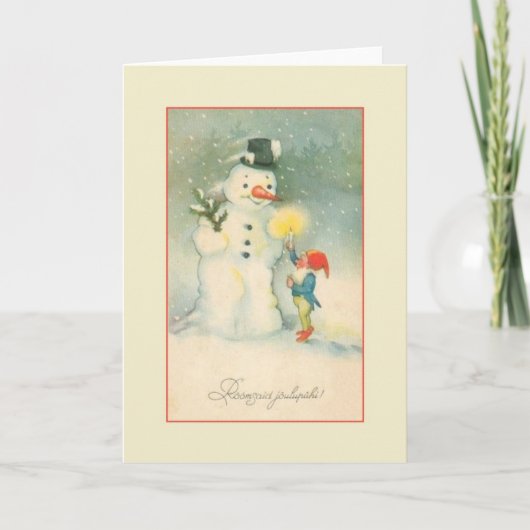 De vintage Estlandse Kerstkaart van Rõõmsaid Feestdagen Kaart (Voorkant)