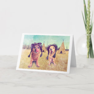 De Vintage Foto van Chihuahuas van de Thanksgiving Feestdagen Kaart