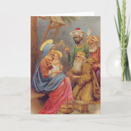 De Vintage Geboorte van Christus Jesus Feestdagen Kaart
