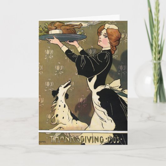 De vintage Gelukkige Kaart van de Thanksgiving (Voorkant)