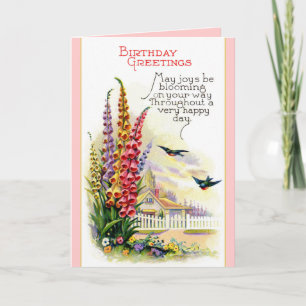 De vintage Gelukkige kaart van de Verjaardag