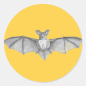 De Vintage Gotische Vleermuis Ronde Stickers (Voorkant)