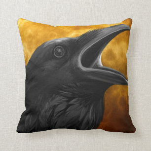 De vintage Gotische Vogel van de Raaf van Kussen