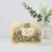 De vintage Groeten van Pasen Feestdagenkaart (Staand voorkant)