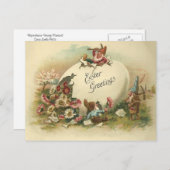 De vintage Groeten van Pasen Feestdagenkaart (Voorkant / Achterkant)